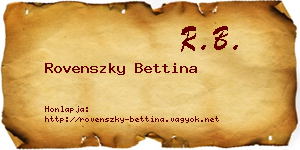 Rovenszky Bettina névjegykártya